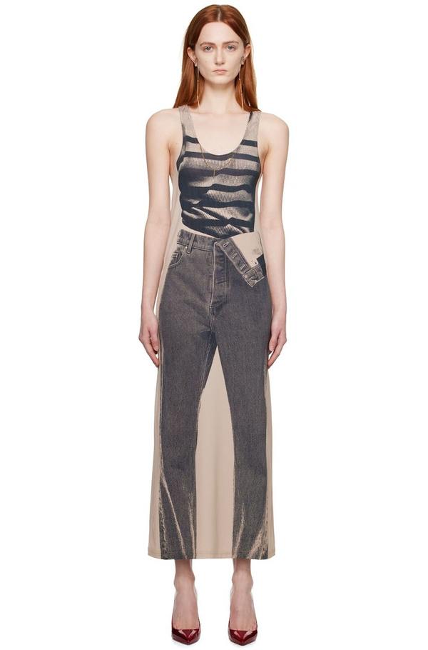 Y/Project Jean Paul Gaultier Edition Trompe Maxi Dress - Beige | Garmentory Y/Project Jean Paul Gaultier Edition Trompe Maxi Dress - Beige | Garmentory