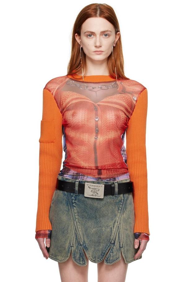 Y-Project Jean Paul Gaultier Edition Trompe LOeil Ruffle Cardigan