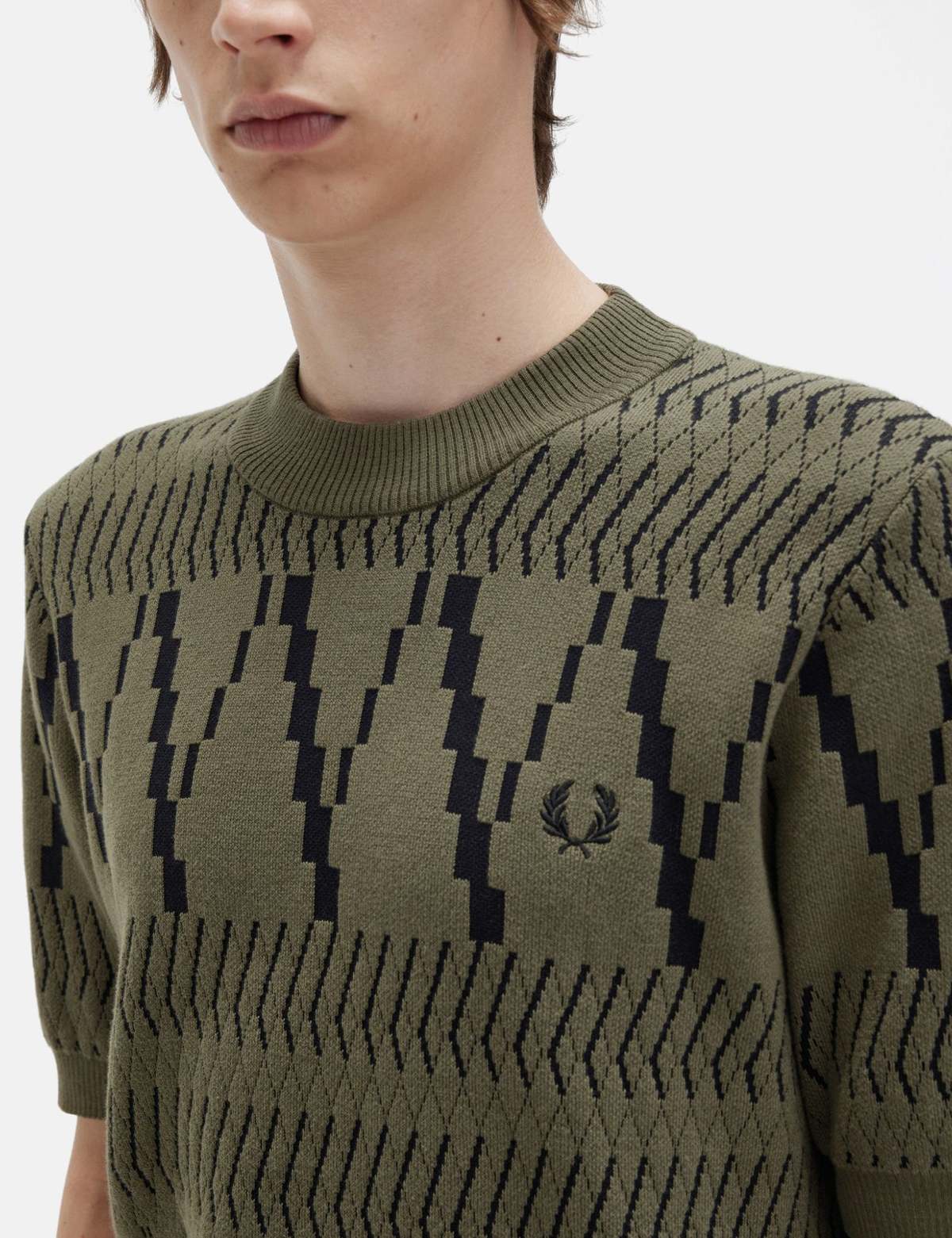 Fred Perry Geometric Knitted Shirt
