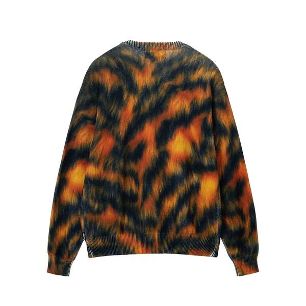Stussy Fur Print Crew Knit - Tiger | Garmentory