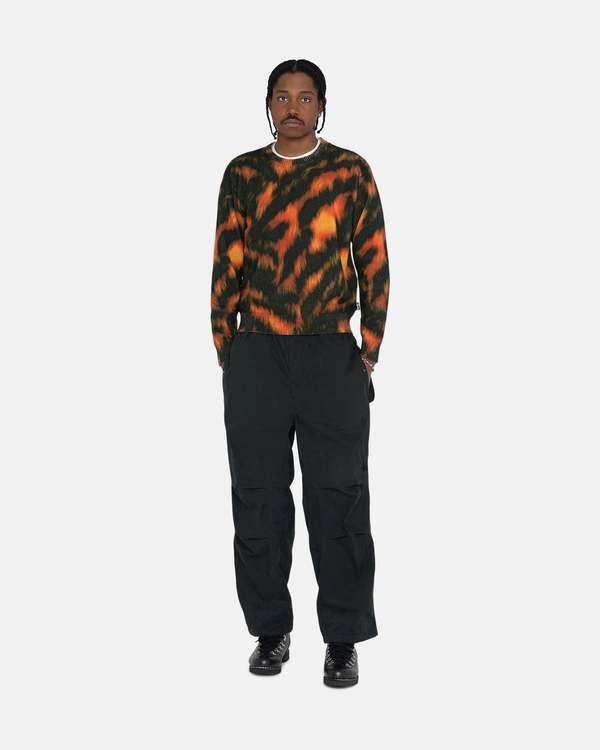 Stussy Fur Print Crew Knit - Tiger | Garmentory