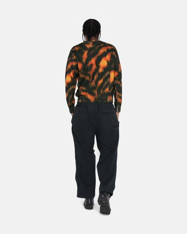 Stussy Fur Print Crew Knit - Tiger | Garmentory