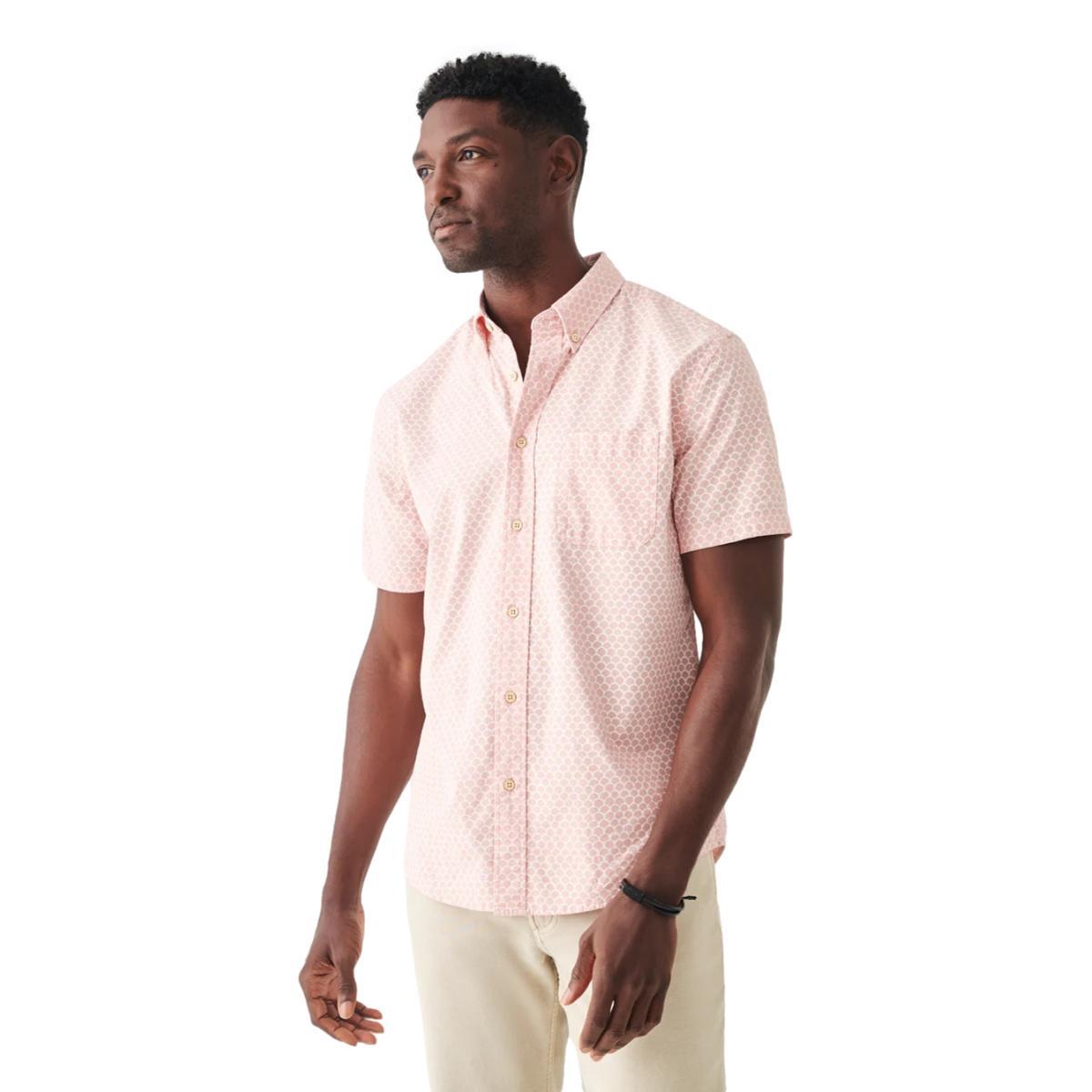Faherty Mens SS Stretch Playa Shirt in Fish Scale Redux main image 1