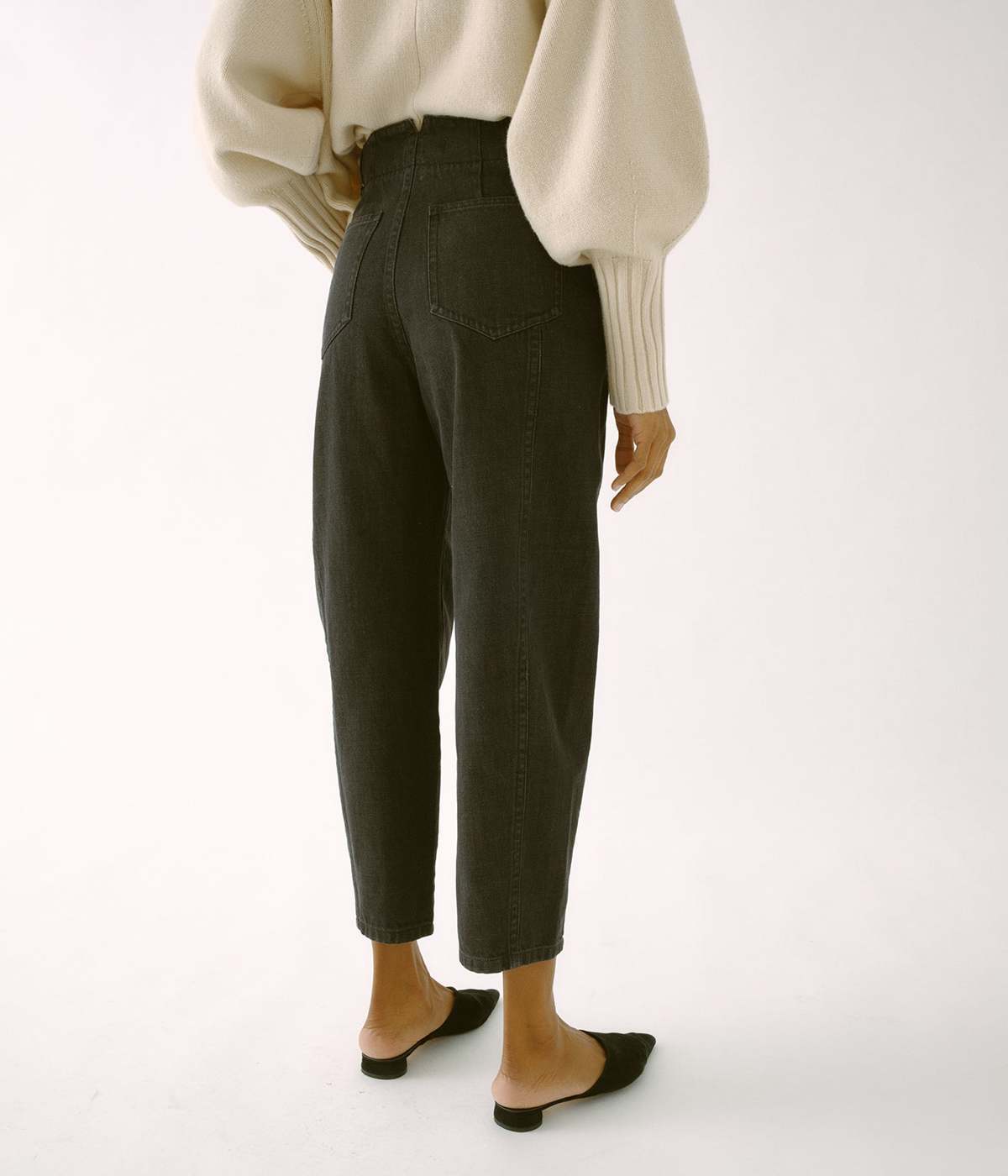 SAYAKA DAVIS NEW YORK Cocoon Denim Pants - Black - Image 2 of 6