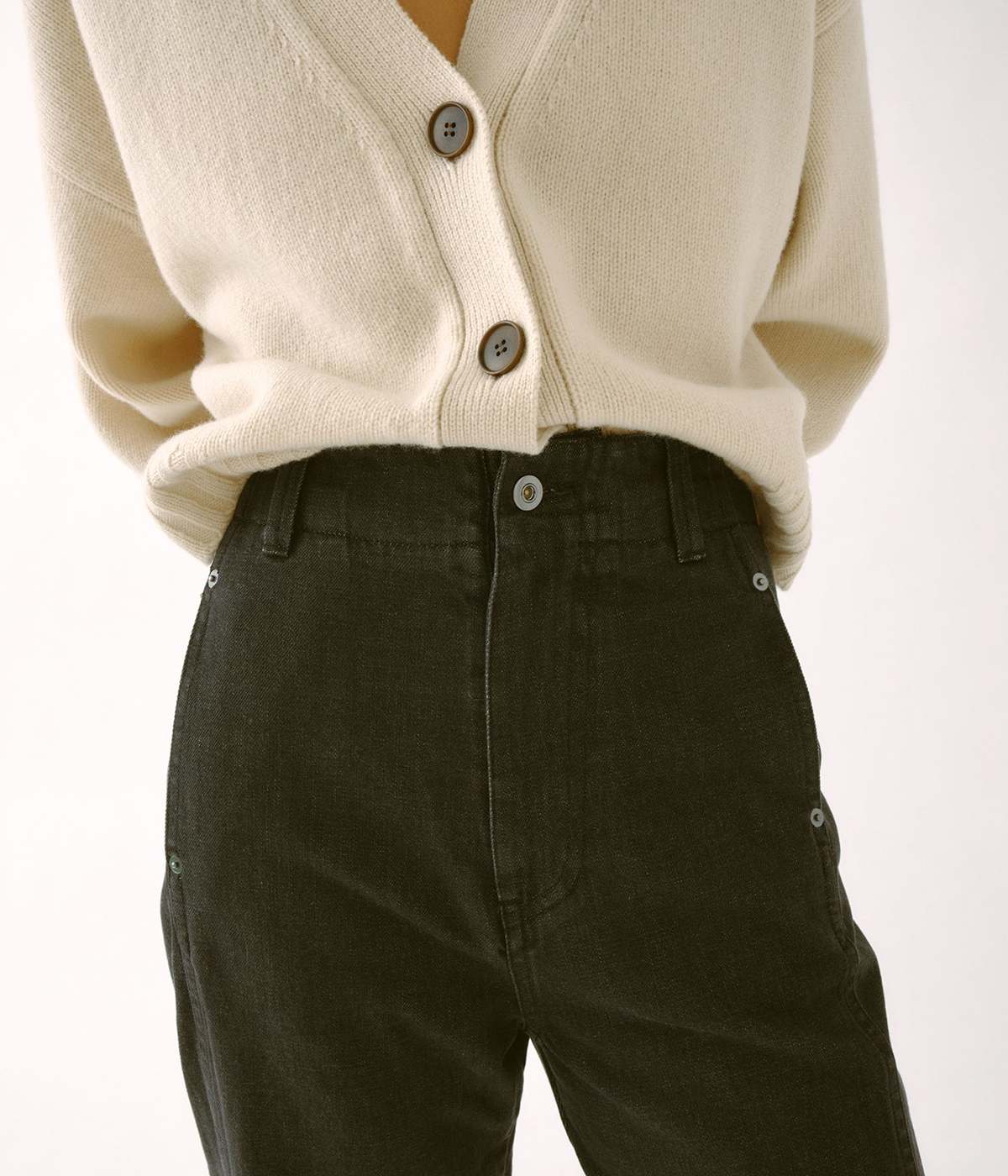 SAYAKA DAVIS NEW YORK Cocoon Denim Pants - Black - Image 3 of 6