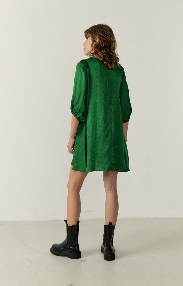 american vintage green dress Olive Green Recycled Silk Midi Slip Dress – InFlair