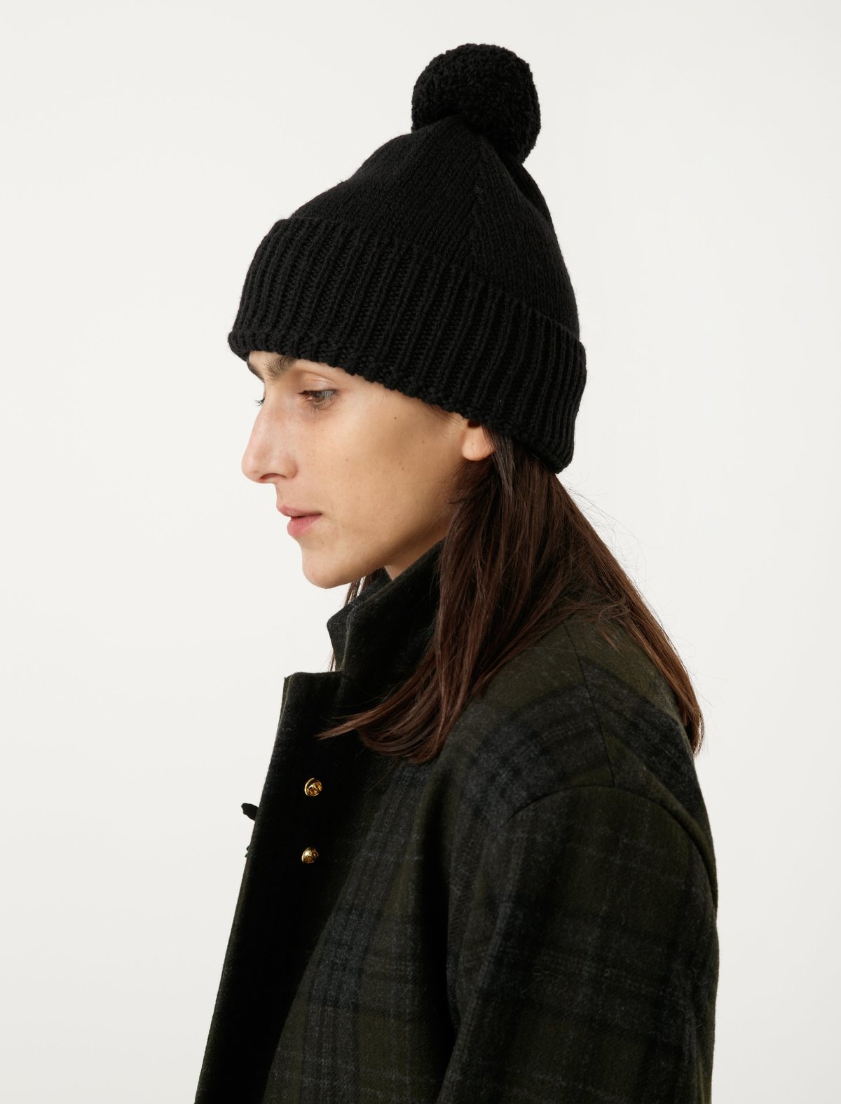 MHL by Margaret Howell Bobble Hat - British Merino Dark Navy