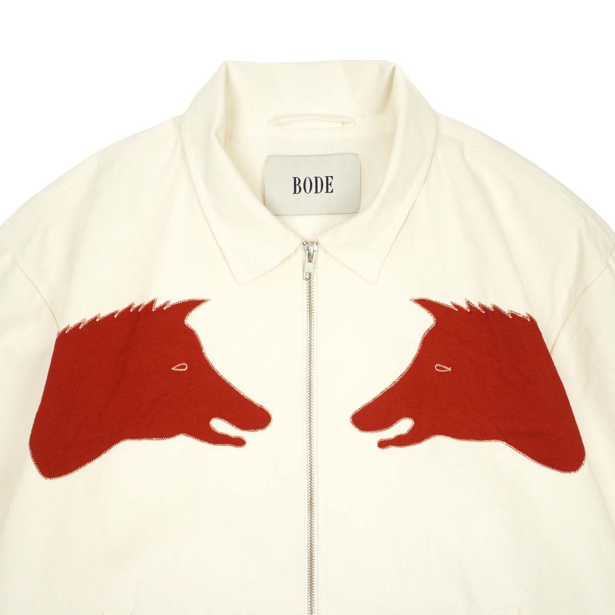 BOAR APPLIQUE JACKET - RED WHITE | Garmentory