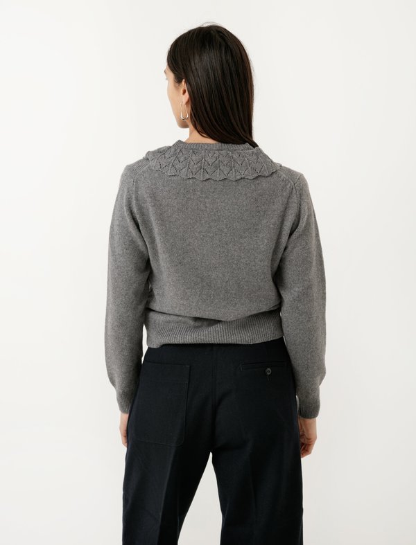 Margaret Howell Lace Collar Jumper Merino Cashmere | Garmentory 
