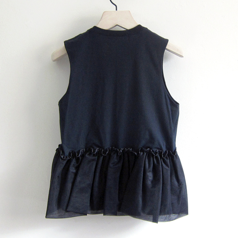 Harvey Faircloth Sleeveless Peplum Tee - Black