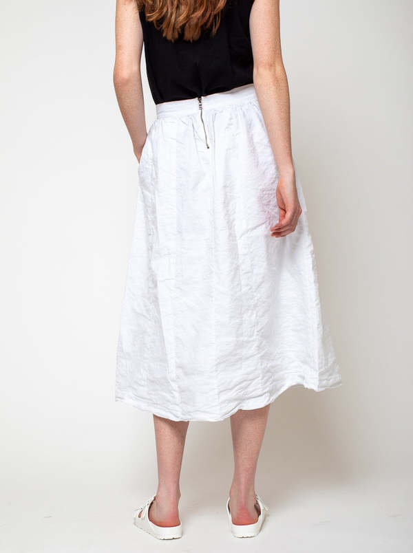 Aequamente Cotton Crinkled Skirt - White