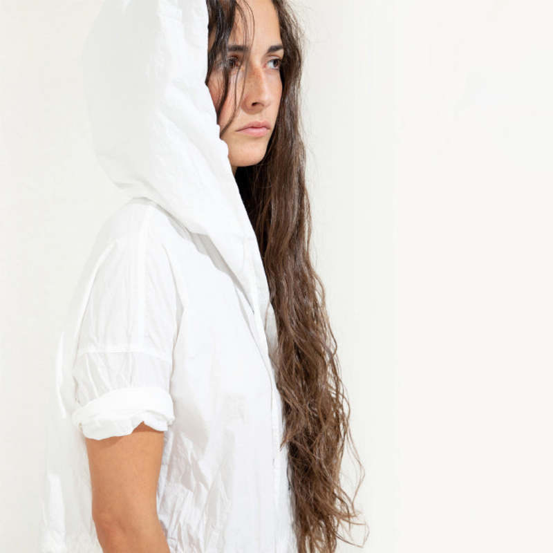 ALBUM DI FAMIGLIＡ HOODED JUMPSUIT Album Di Famiglia Woman Hooded Jumpsuit - Milk White | Garmentory