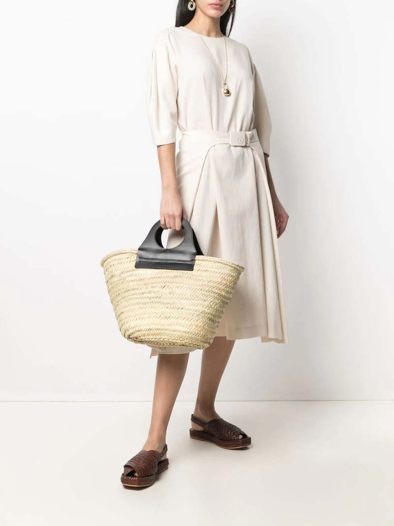 HEREU Straw tote bag cabas カゴバッグ ベージュ (EC) CABAS MINI - Small Straw Tote \u2013 HEREU