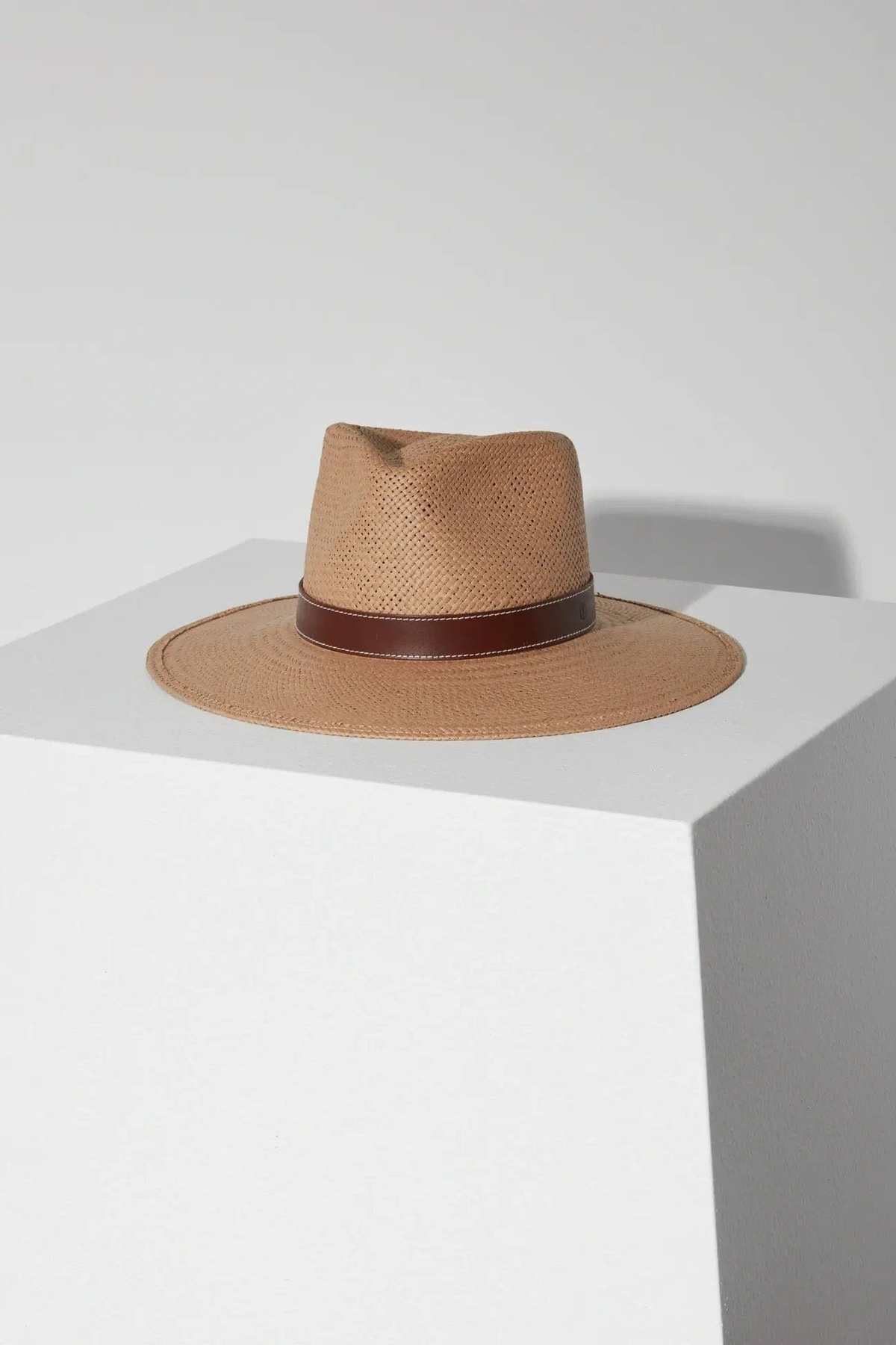 WIDE BRIM JANESSA LEONE HALSTON HAT - SAND janessa leone sand waverly hat – minnow main image 3