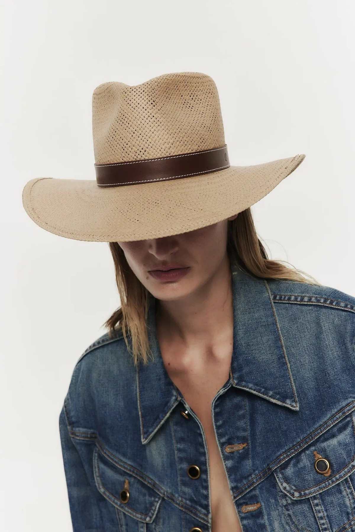 WIDE BRIM JANESSA LEONE HALSTON HAT - SAND janessa leone sand waverly hat – minnow main image 2