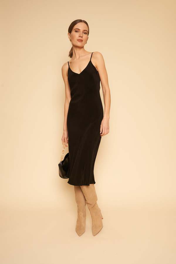 Whimsy + Row Freya Slip Dress - Black | Garmentory
