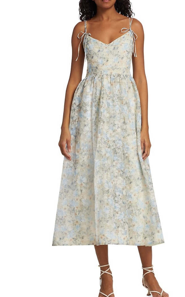 En Saison Organza Cami Midi Dress - Peach Blue | Garmentory