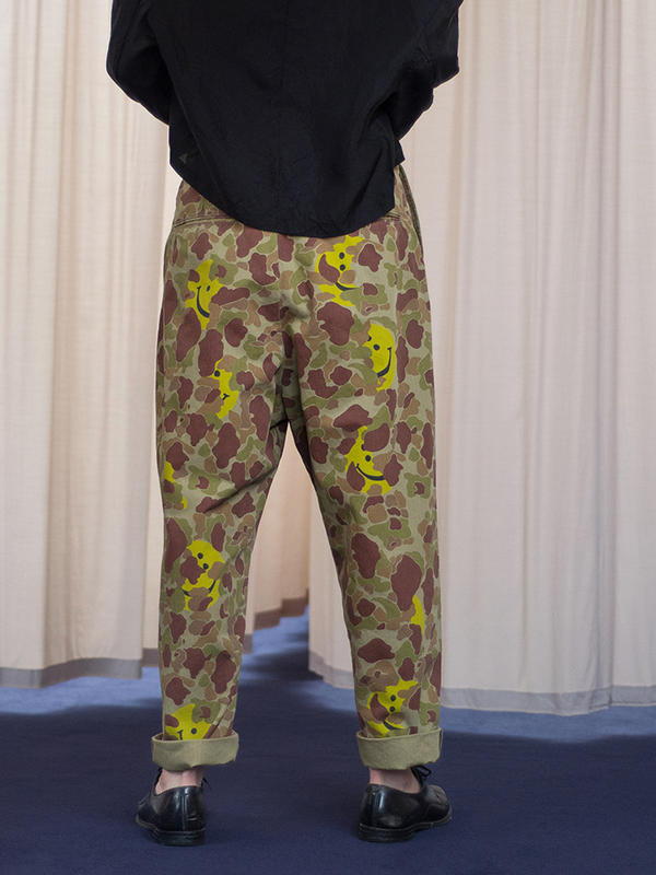 Kapital Herringbone Happy Peekaboo Camo Nime Pants - Beige/Khaki