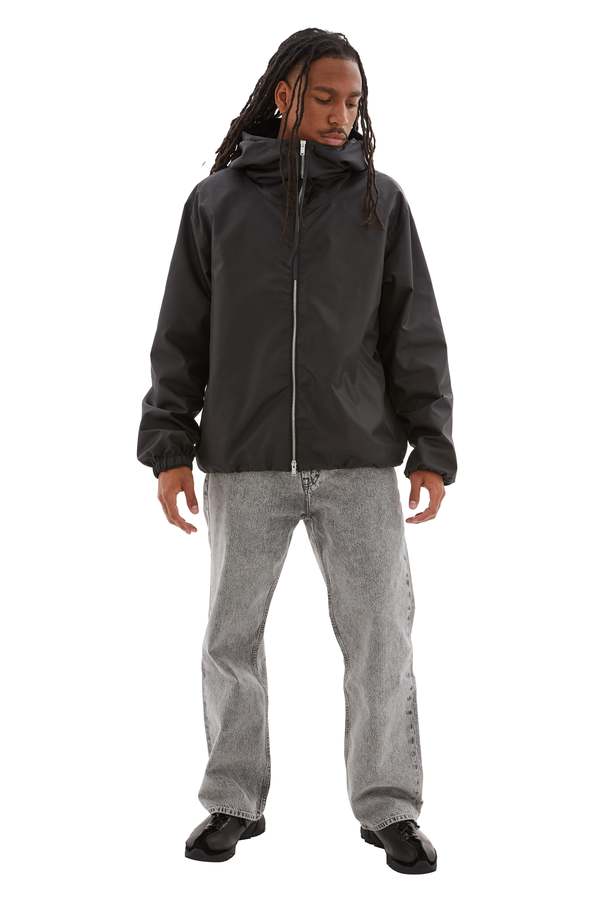 Jil Sander Hooded Zip Up Nylon Jacket - Black | Garmentory