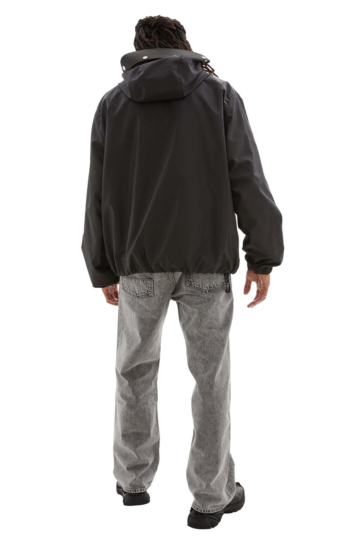 Jil Sander Hooded Zip Up Nylon Jacket - Black | Garmentory