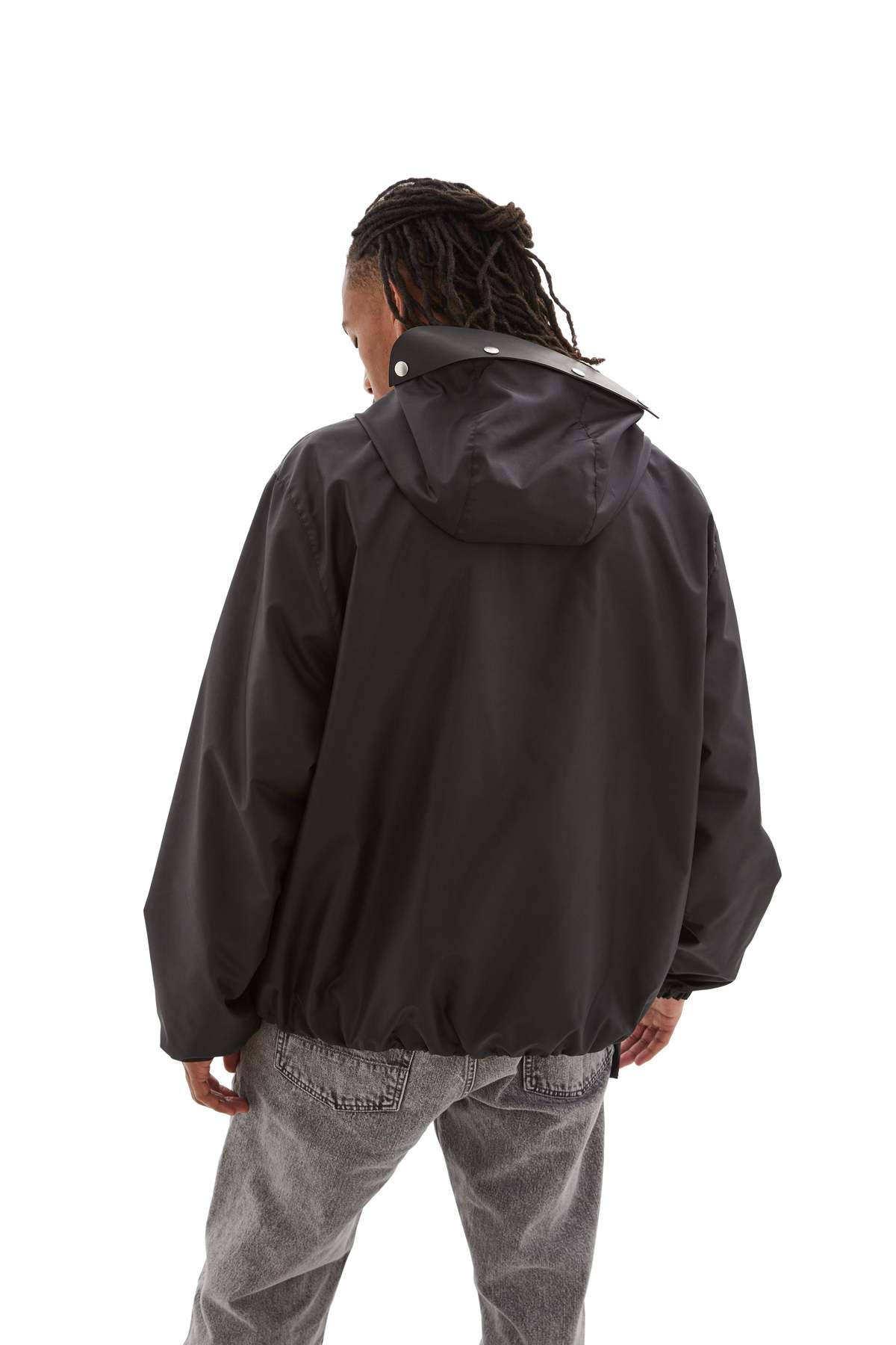 Jil Sander Hooded Zip Up Nylon Jacket - Black | Garmentory
