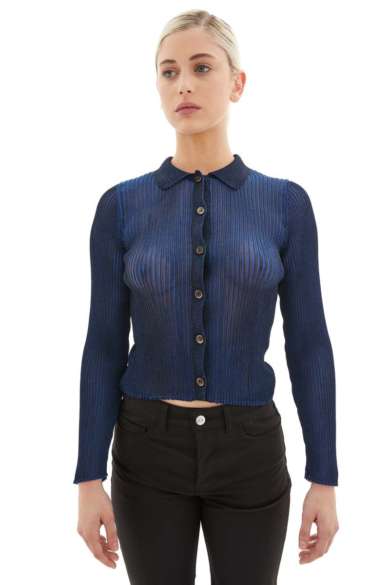 トップス OUR LEGACY MAZZY POLO ONYX SAPPHIRE MIX Mazzy Polo in Onyx Sapphire Mix – SVRN
