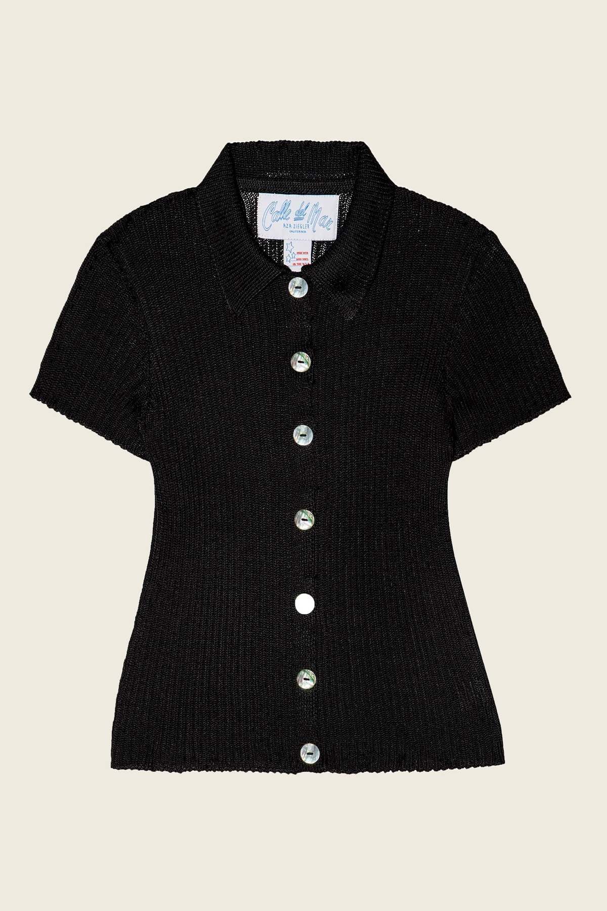 【SCENERITY】Potem collar short sleeve cardigan Ribbed Short-Sleeve Polo Cardigan | UNIQLO US