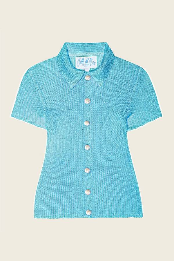 Calle Del Mar Ribbed Short Sleeve Cardigan | Garmentory