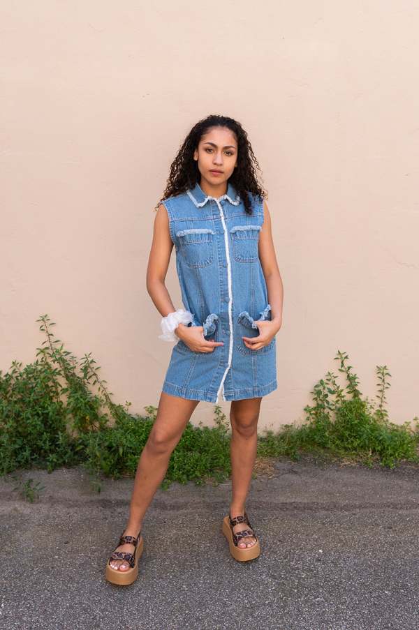 Pastiche Stab Denim Dress | Garmentory Pastiche Stab Denim Dress | Garmentory