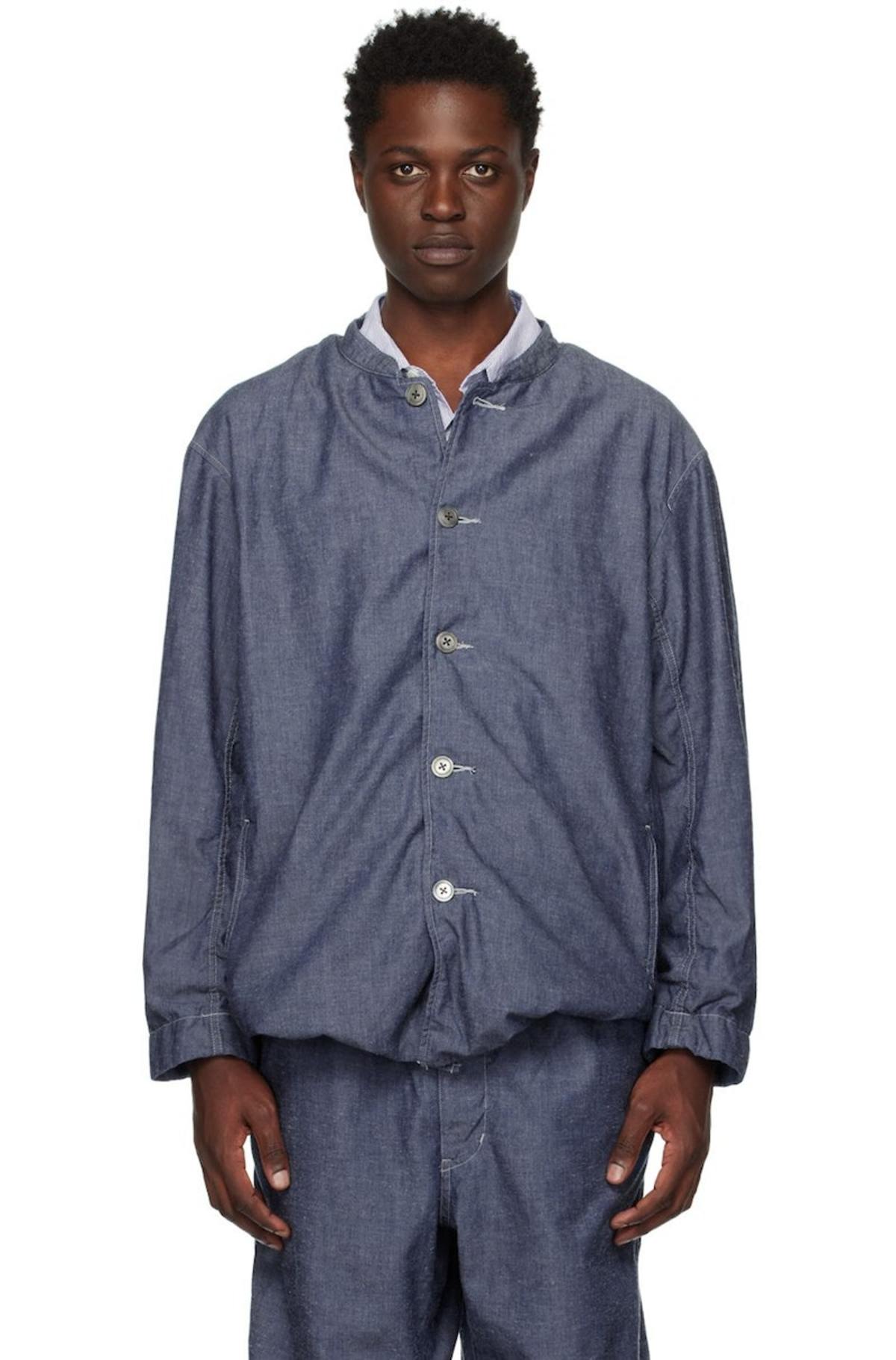 専用nanamica　Chambray Band Collar Jacket　М Nanamica Band Collar Jacket - Indigo | Garmentory