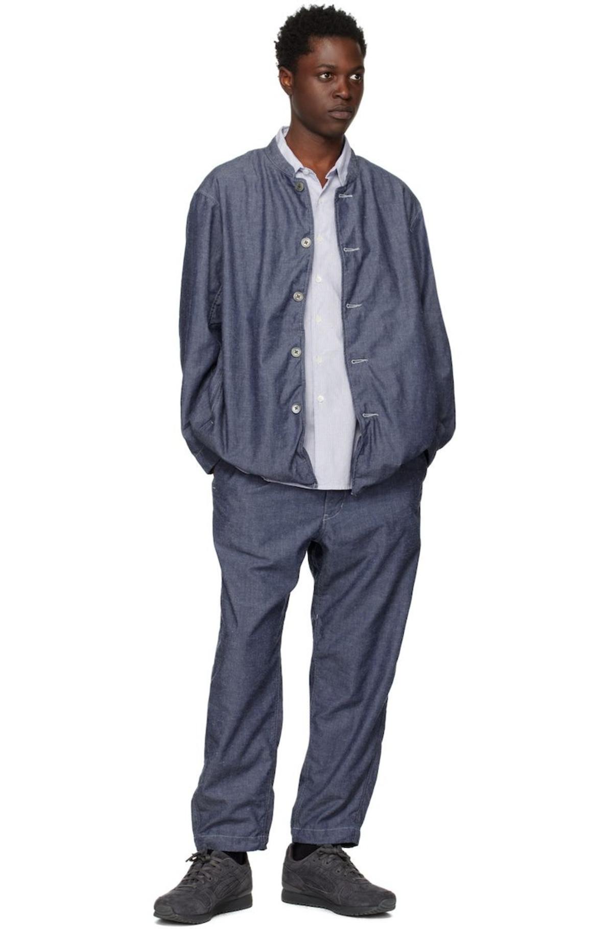 Nanamica Band Collar Jacket Indigo Garmentory