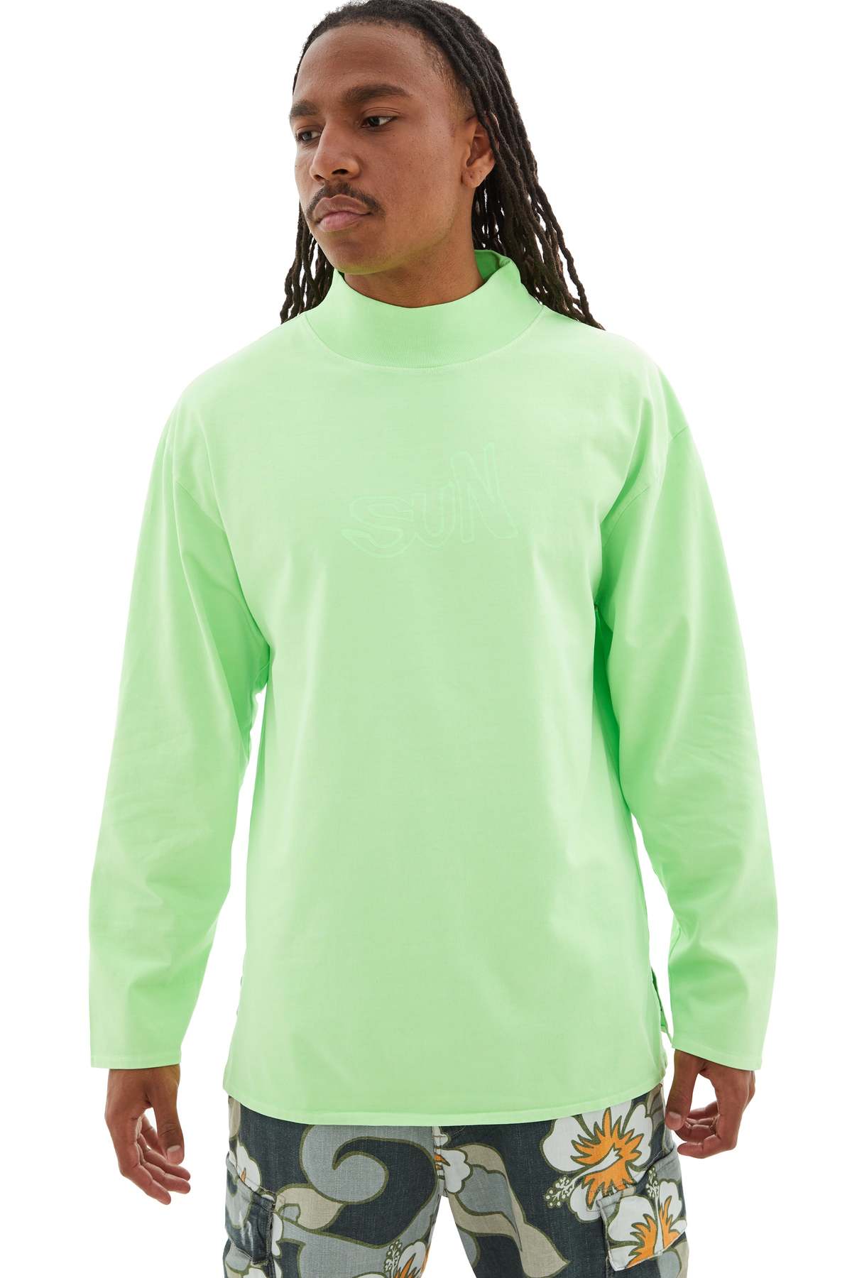 ERL Unisex Mockneck Long Sleeves T-shirt - Green | Garmentory