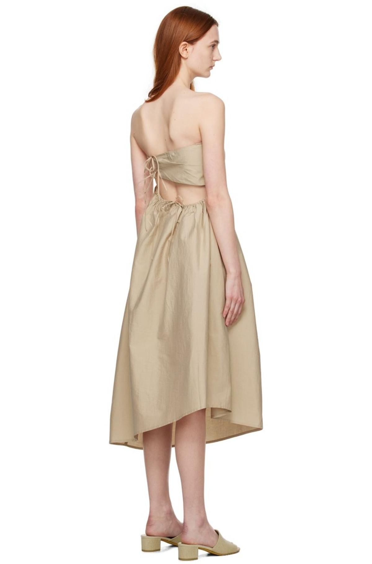 beige strapless midi dress Mimi Strapless Midi Dress main image 0