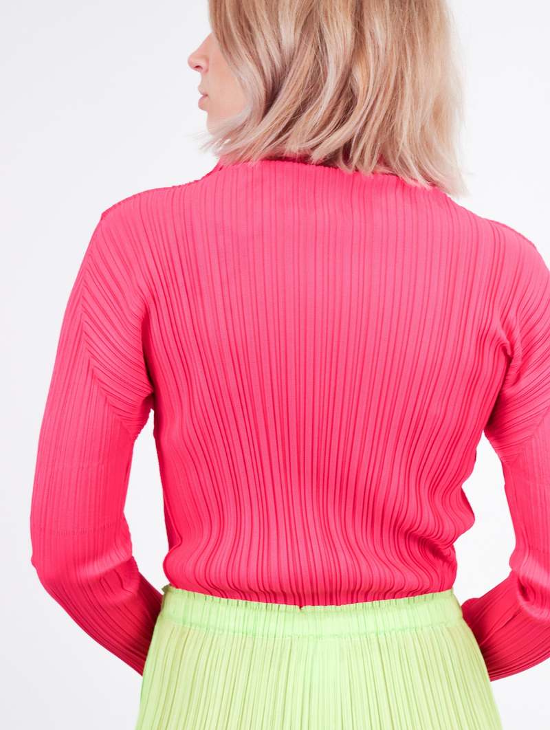 カットソー(長袖+七分) PLEATS PLEASE ISSEY MIYAKE - PLEATS PLEASE ISSEY MIYAKE TOP PINK PHOTON Top Pink – ISSEY MIYAKE EU