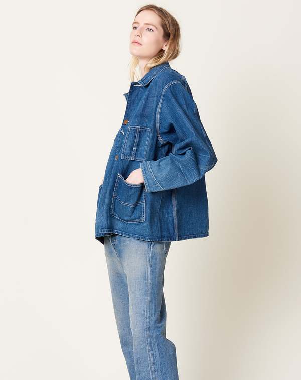ジャケット・アウター chimala KNIT DENIM STANDCOLLAR JACKET Chimala 10oz. Denim Railroad Jacket