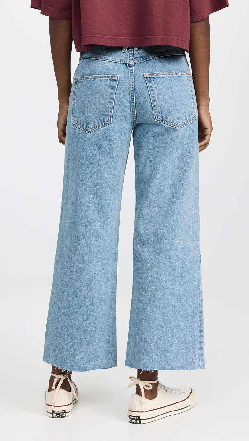 【WOOHWA】GRACE DENIM PT SLVRLAKE Denim Grace Crop High Rise Double Yoke in Fool For