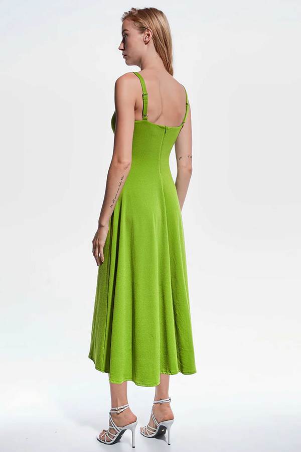 zara animal print dress green Delilah Maxi Dress Emerald by Vivid Dresses main image 1