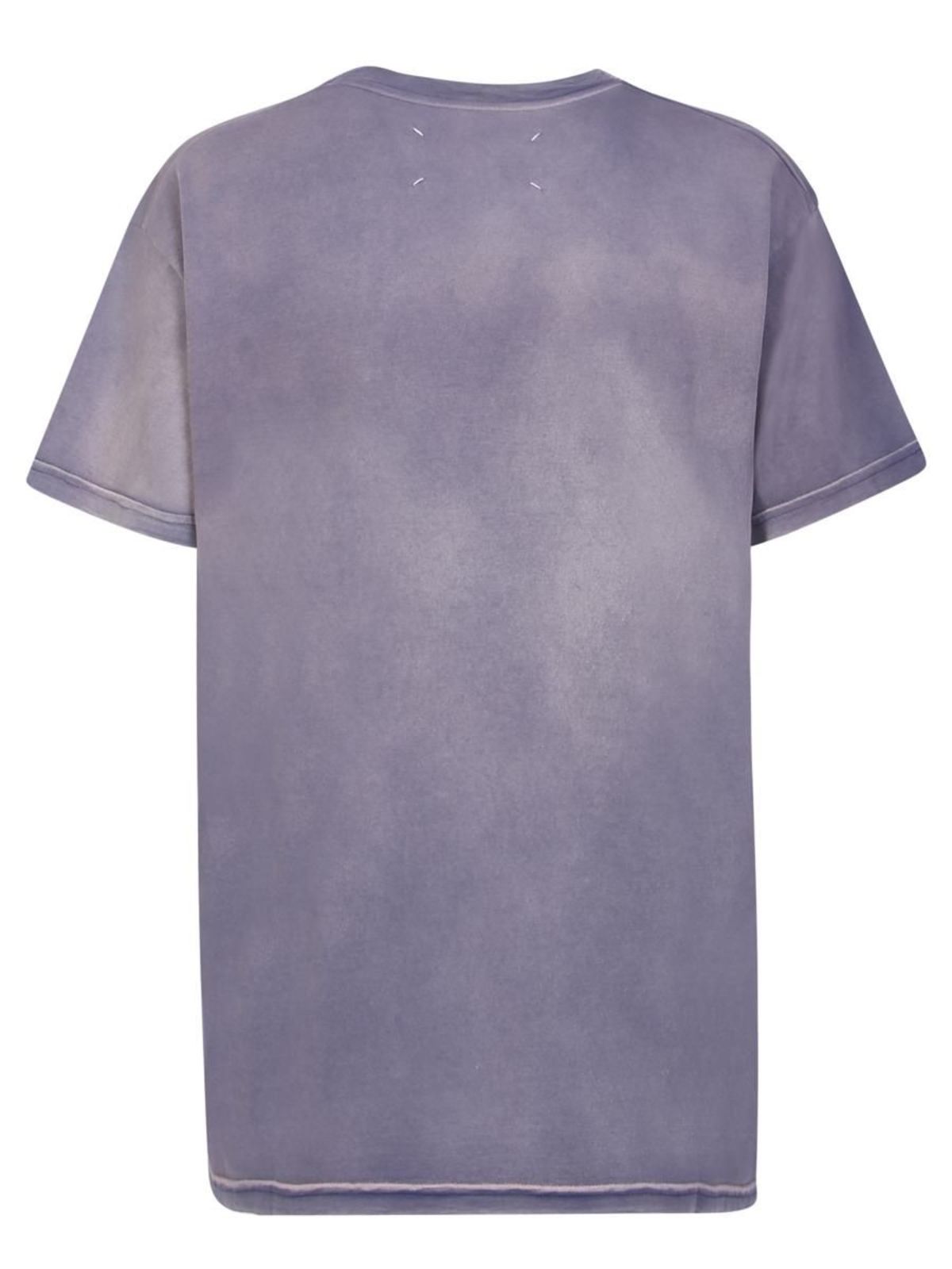 MAISON MARGIELA T-SHIRT WITH COLLEGE LOGO AND FADED EFFECT BY