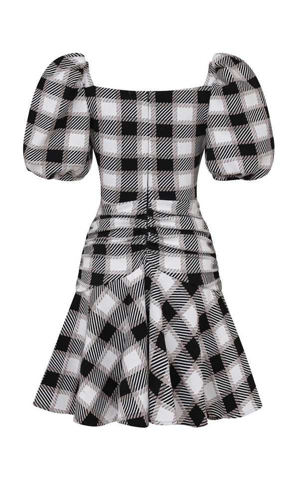 the gracie knit mini dress black POSSE Women's Pippa Heritage Plaid Mini Dress