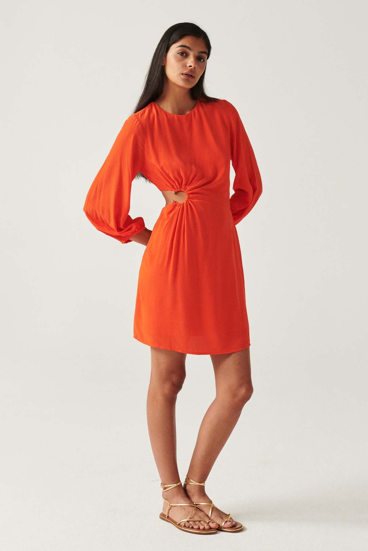 bash orange dress The FIX Women's Orange Knit Rosette Halter Dress