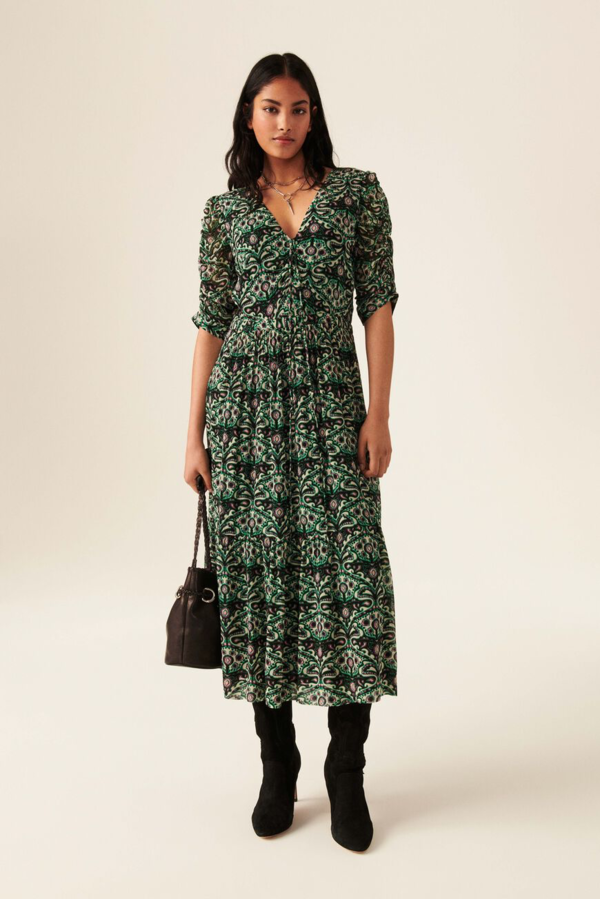 green emerald velvet dress Bash Paris Grace Dress main image 1