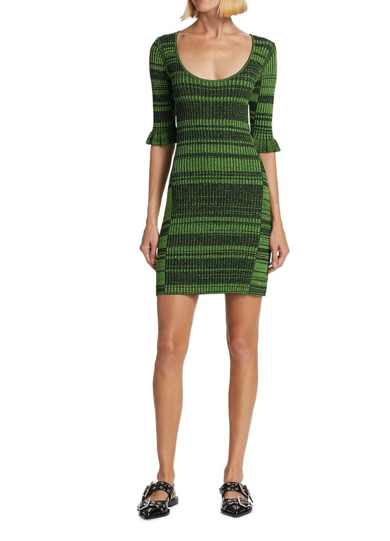 Ganni Mini Dress - Kelly Green