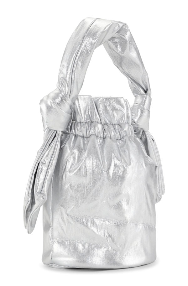 Ganni Occasion Top Handle Knot Bag - Silver | Garmentory