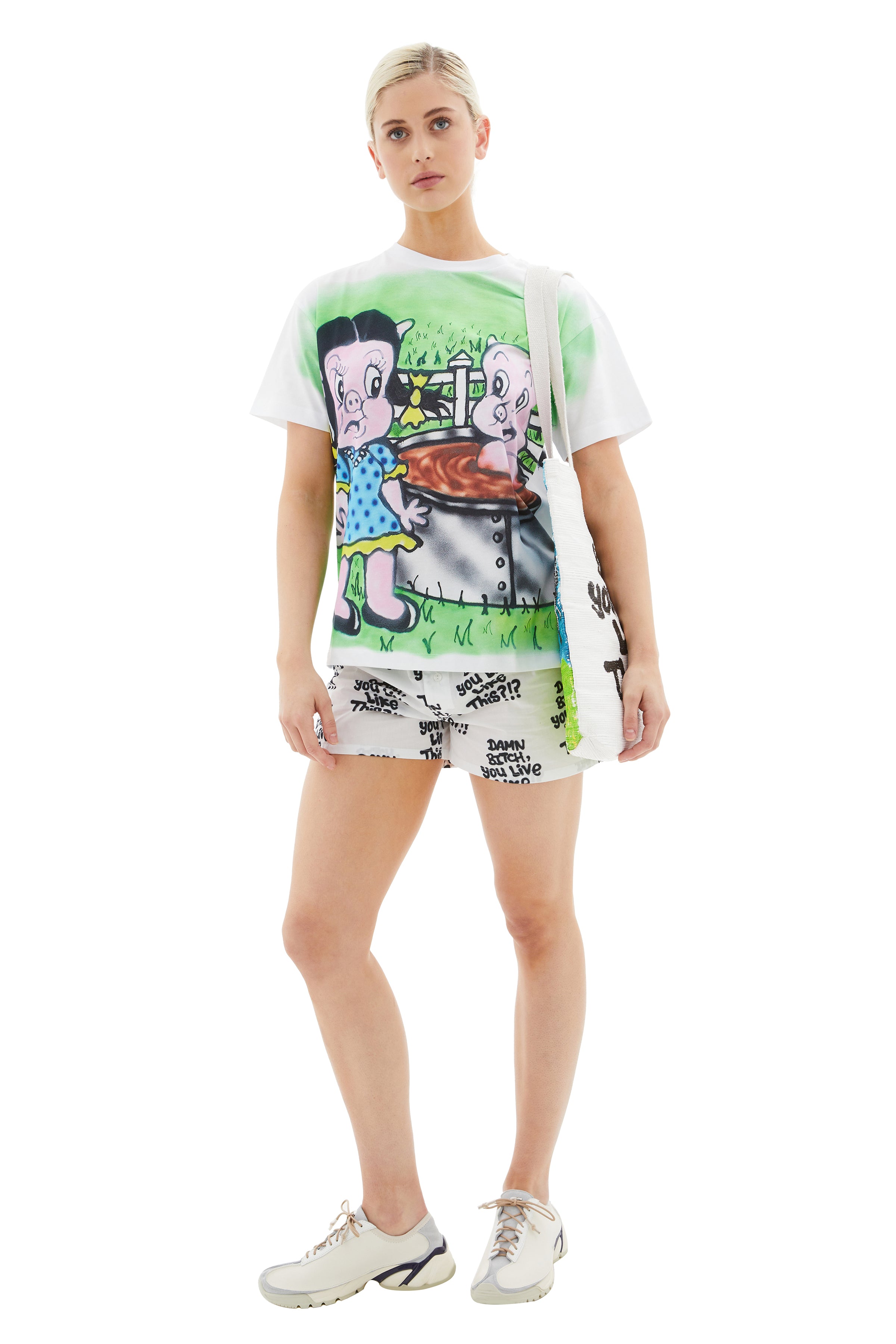 Tシャツ・カットソー Sky High Farm Workwear (55123) SKY HIGH FARM WORKWEAR Ally Bo Printed T-shirt - White