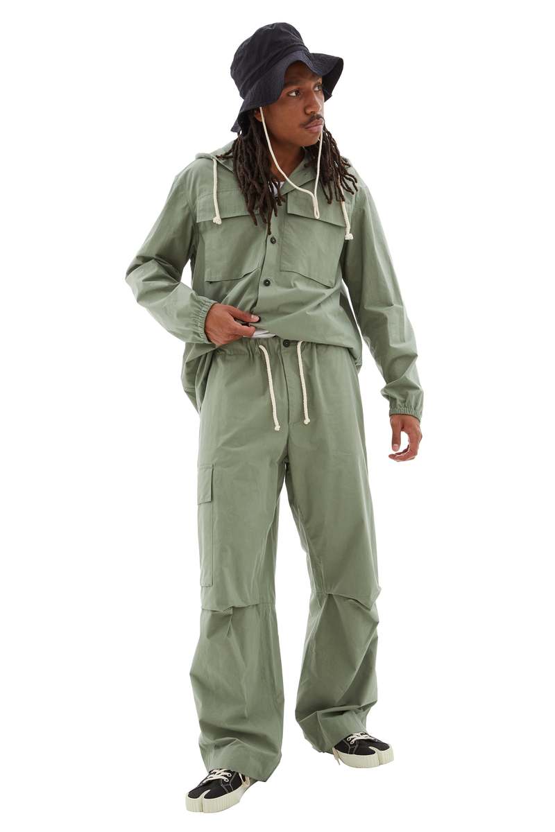 Jil Sander Cargo Cotton Trousers - Dark Sage | Garmentory