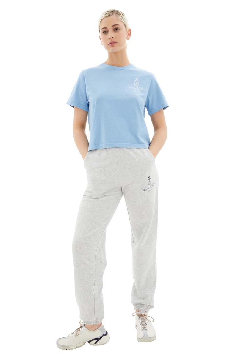 Tシャツ・カットソー Sporty & Rich Women's Vendome Crop T-shirt Blue TS832SK SPORTY & RICH Vendome Resort printed cotton-jersey T-shirt