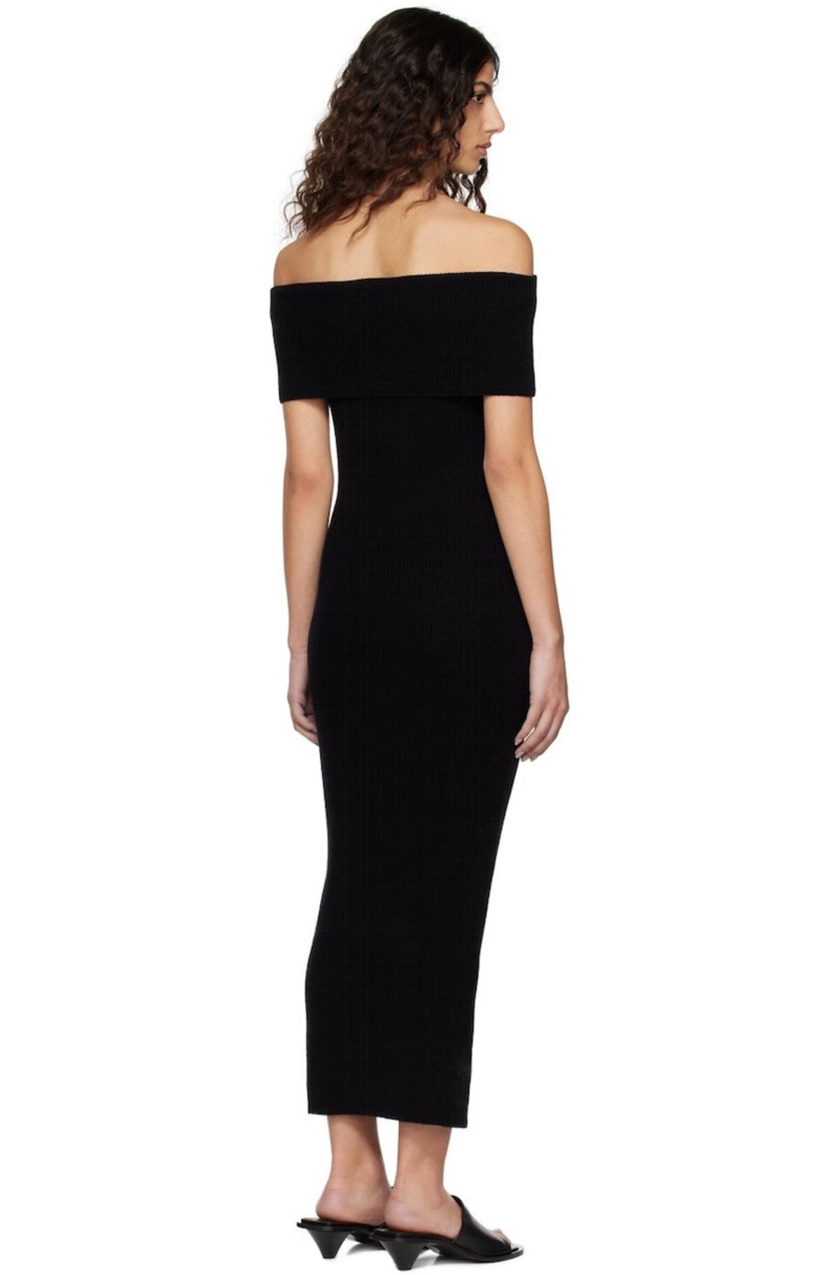 Totme Off-Shoulder Midi Dress - Black | Garmentory