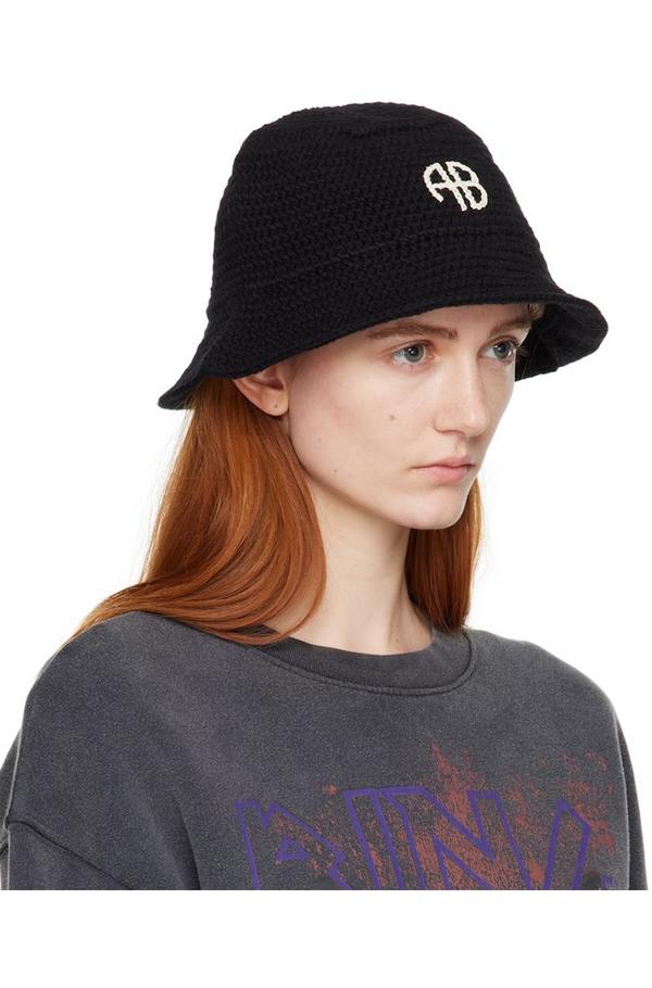 ANINE BING Darra Bucket Hat - Black | Garmentory display picture 3