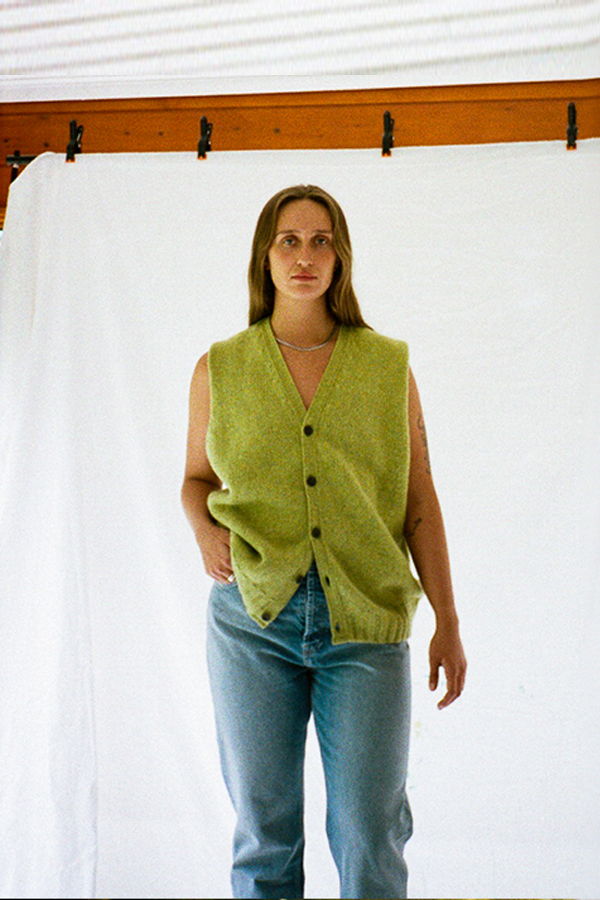 I AND ME Button Up Sweater Vest - Pistachio