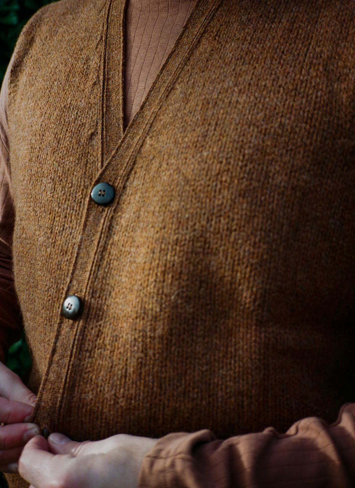 I AND ME Button Up Sweater Vest - Burnt Sienna - Image 6 of 9